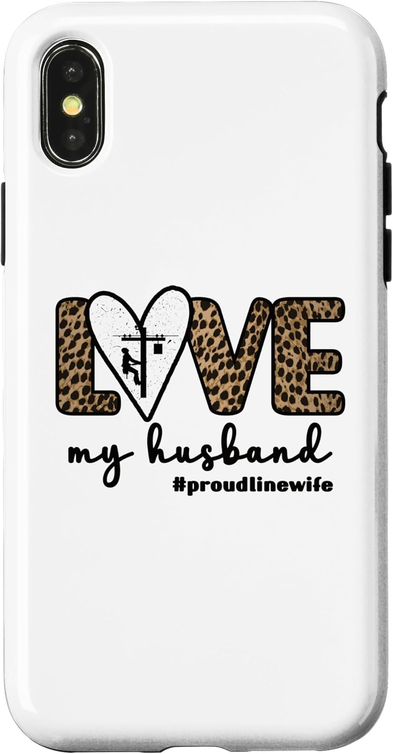 Proud Line Wife Lineworker Husband Linewife Lineman Wife Case for iPhone 12/12 Pro