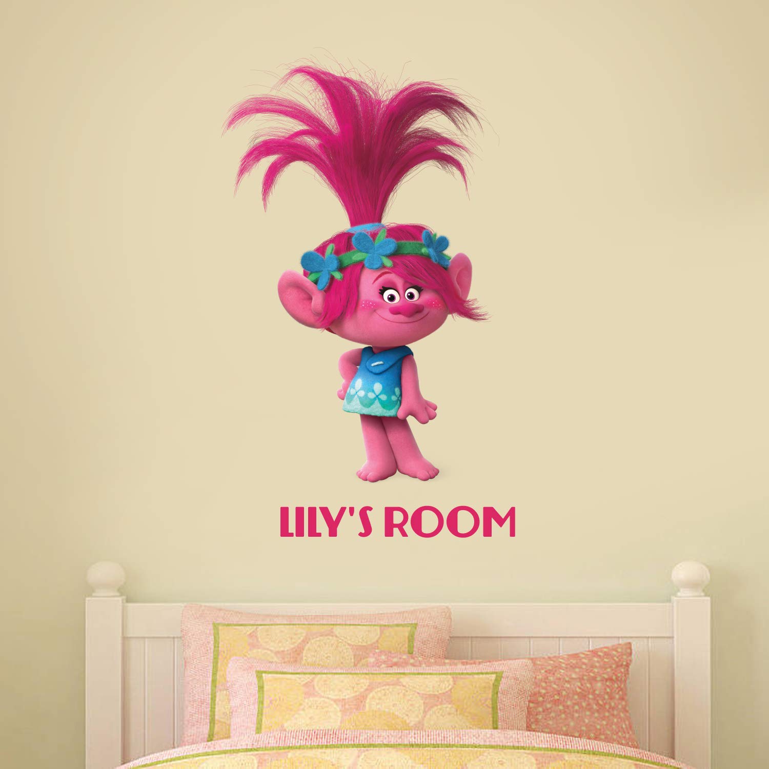 Beautiful Game Trolls - Poppy Personalised Wall Mural Vinyl Art Decal Sticker (60Cm (Posing))