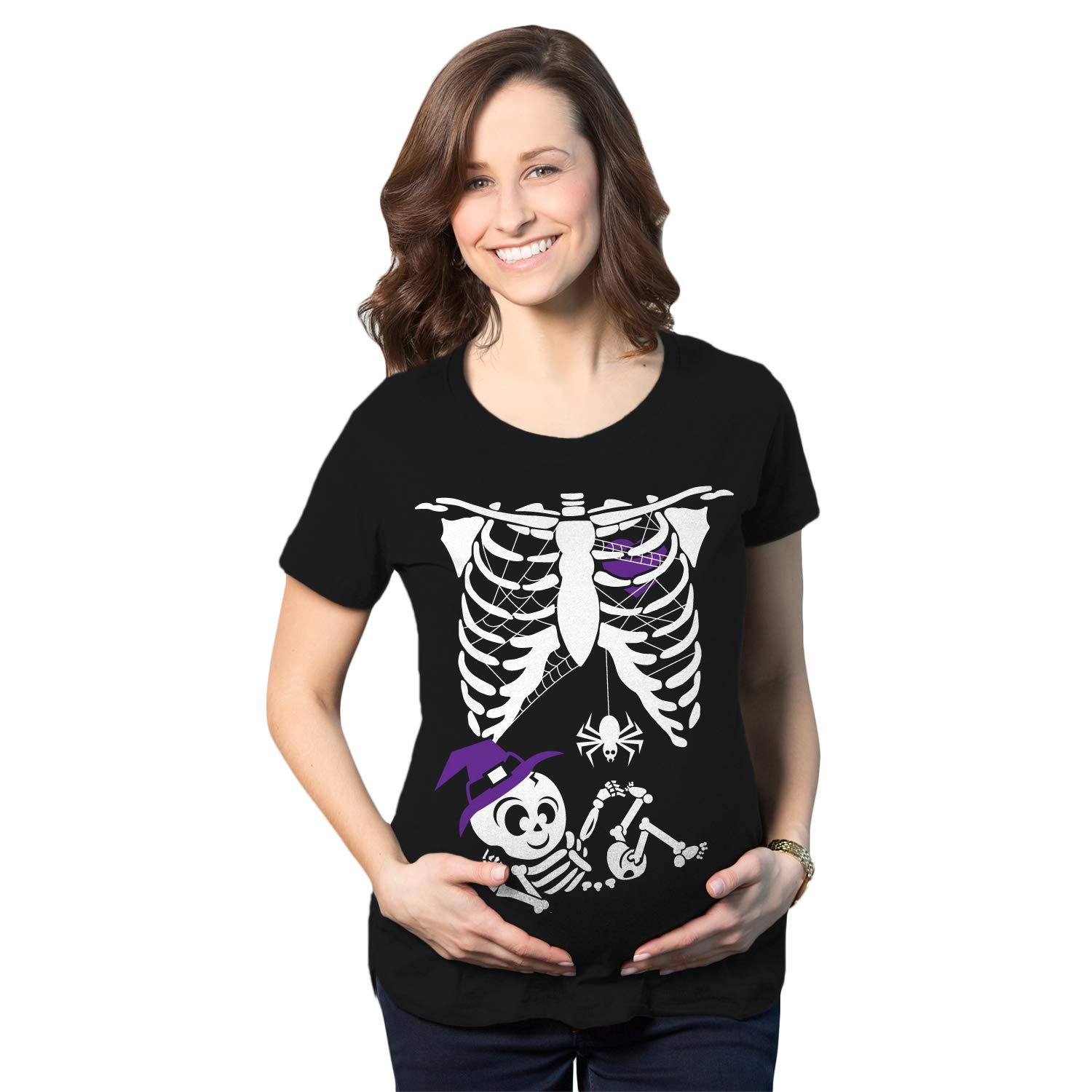 Crazy Dog T-ShirtsMaternity Skeleton Baby Monster Pumpkin T Shirts Funny Cute Pregnancy Halloween Tees