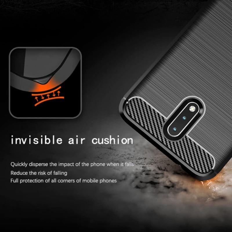 Image of Hybrid Carbon Fiber Back Case for Nokia 5.1 (Black)