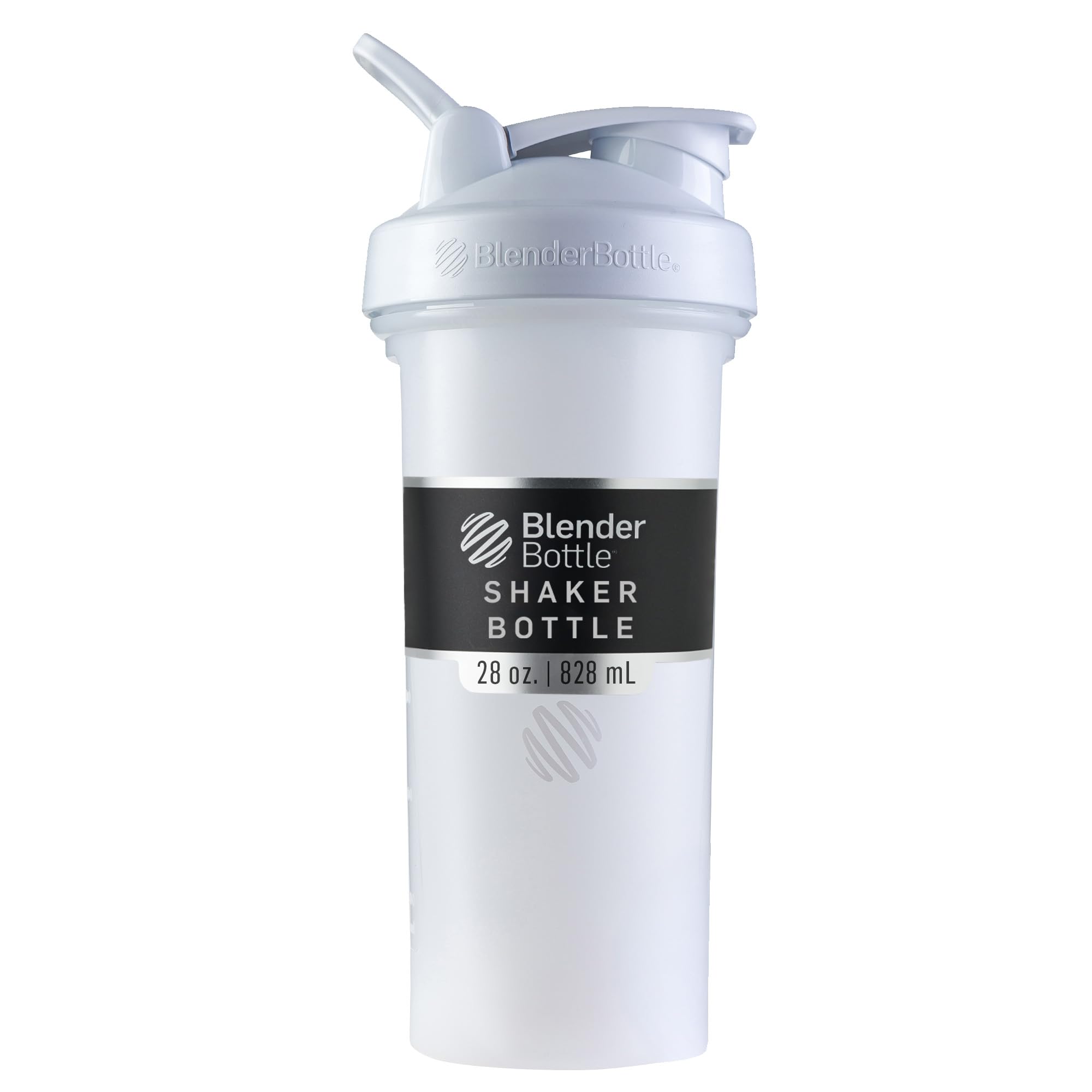 BlenderBottle Classic V2 Plastic Shaker Bottle 28 oz White