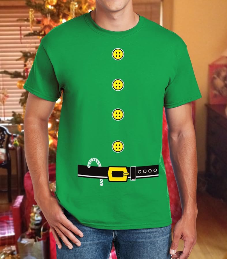 ELF Santa's Helper Jumbo Print Novelty Christmas Holiday Funny Costume Men T-Shirt