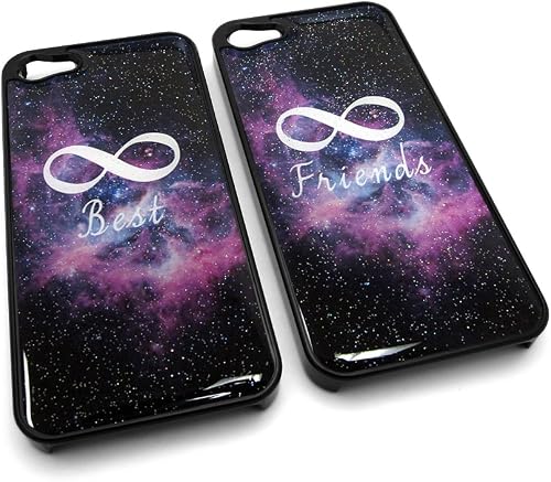 Infinito Galaxy nébula Amistad Mejores Amigos Snap-on Carcasa rígida de plástico
