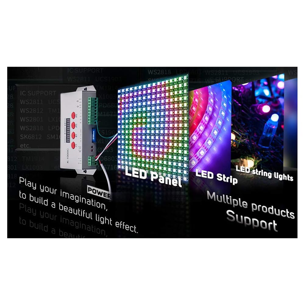 Controller per scheda SD K1000C Controller RGB WS2801 WS2811 WS2812B LPD6803 Controller di programma LED 2048 Pixel DC5-24V