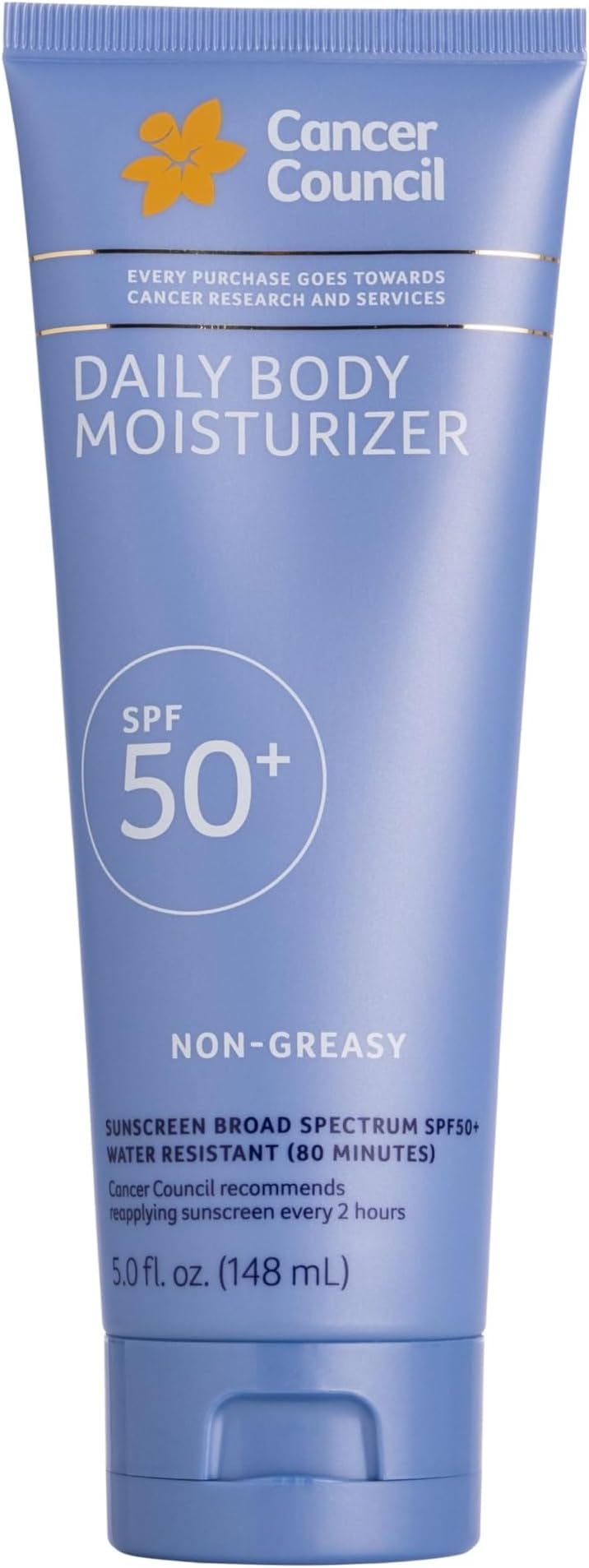 Cancer Council Sunscreen Body Lotion Moisturizer, SPF50+, Sun Care with Vitamin E, Aloe Vera, Broad Spectrum UVA/UVB Sun Protection, Sensitive Skin, Paraben & Fragrance Free, Water Resistant, 150ml