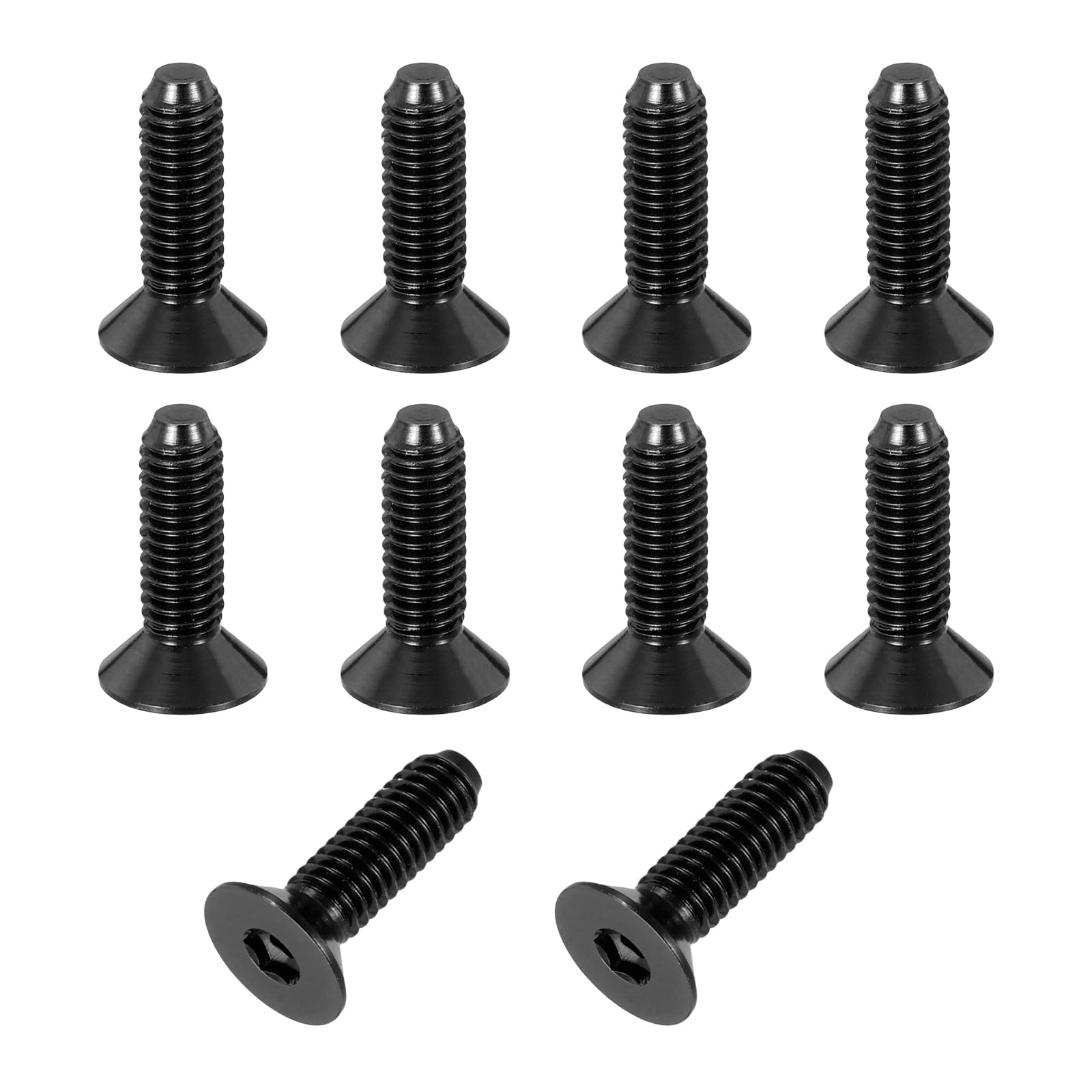 sourcing map 10 Pack Socket Head Screws, M3x10mm Aluminum Alloy Countersunk Head Hex Socket Screws Hardware Hexagon Flat Head Bolts for Model Accessories, Black