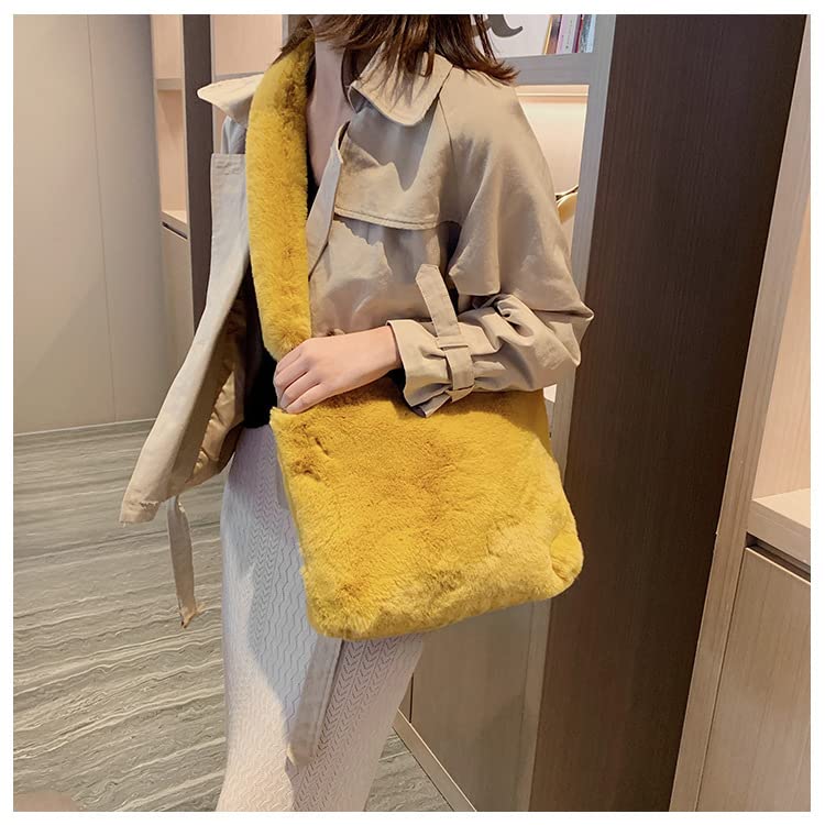 Plush Underarm Bag Ladies Faux Fur Fluffy Crossbody Shoulder Bag Women Soft Furry Tote Handbag for Autumn and Winter2
