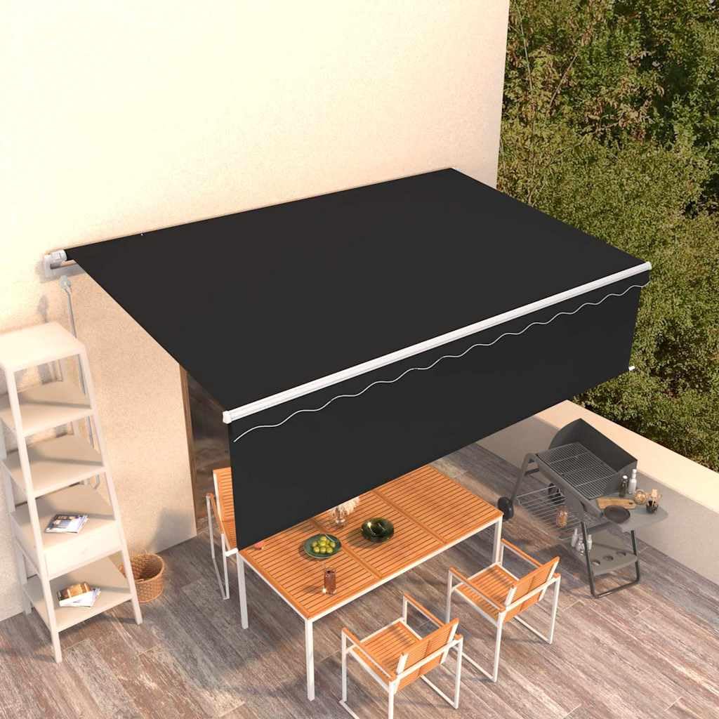 Tenda da sole retrattile automatica, 500 x 300 cm, antracite
