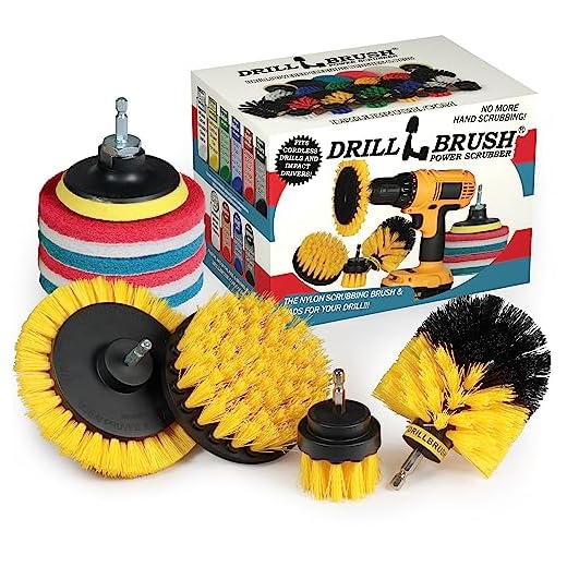 Drillbrush Rotary Brush Kit - Drill Brush Scrub Pads - Shower Scrubbing Brushes for Cordless Drill - Tile Cleaner Drill Attachment Commercial Scouring Pad Cleaning Kit - All Purpose Bathroom Scrubbers