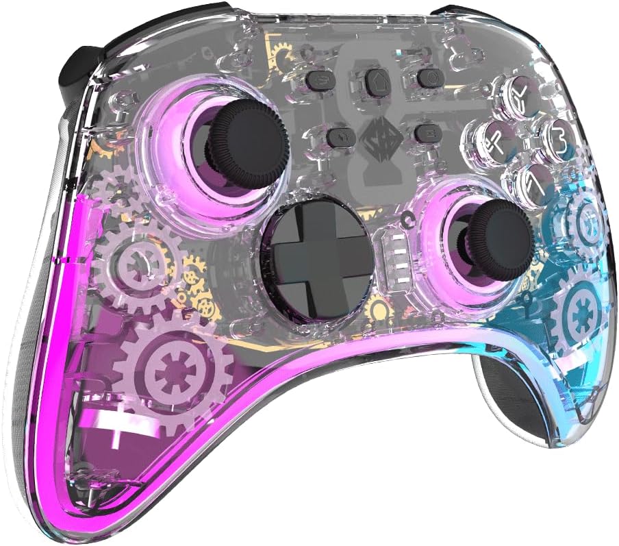 Cosmic Byte Stellaris Controller, 3 Modes Wifi + Bluetooth + Wired for PC, iOS, Android, Hall Effect Trigger and Upgraded TMR Joystick, Macros, 1000mAh Battery, RGB LED, Software Support (Transparent)