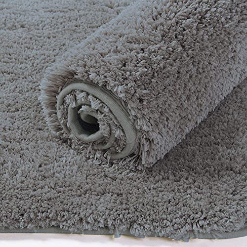 Image of Flooring India Co Newman Floor Runner 2500 GSM Super Soft Anti Skid Runner for Bedroom Side (2x5 Feet, Silver)