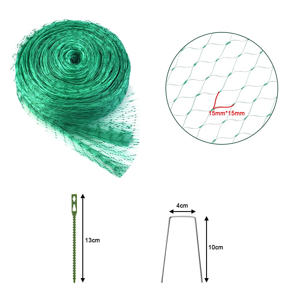 Filet Anti Oiseaux 4x10m Vert - Protection Jardin Pour Plantes Et Fruits