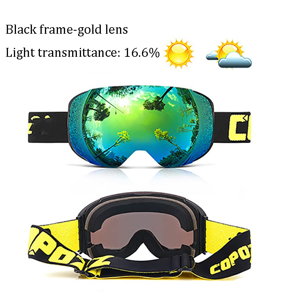 Lunettes de ski pour enfants, lunettes de ski, avec verres antibuée à double couche, lunettes de ski de protection, adaptées aux hommes, aux femmes et aux adolescents, équipement de ski, de patin