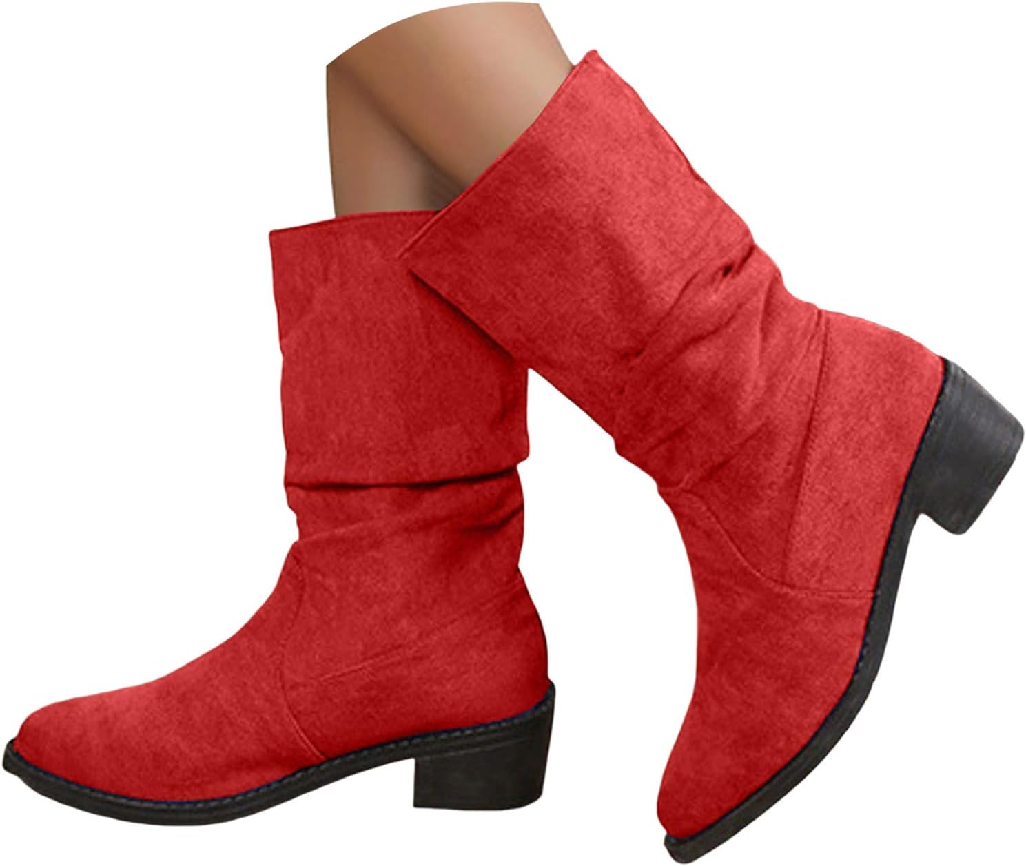 Damen Stiefeletten Wildleder Mit Schnalle - Elegante Halbstiefel Im Westernstyle