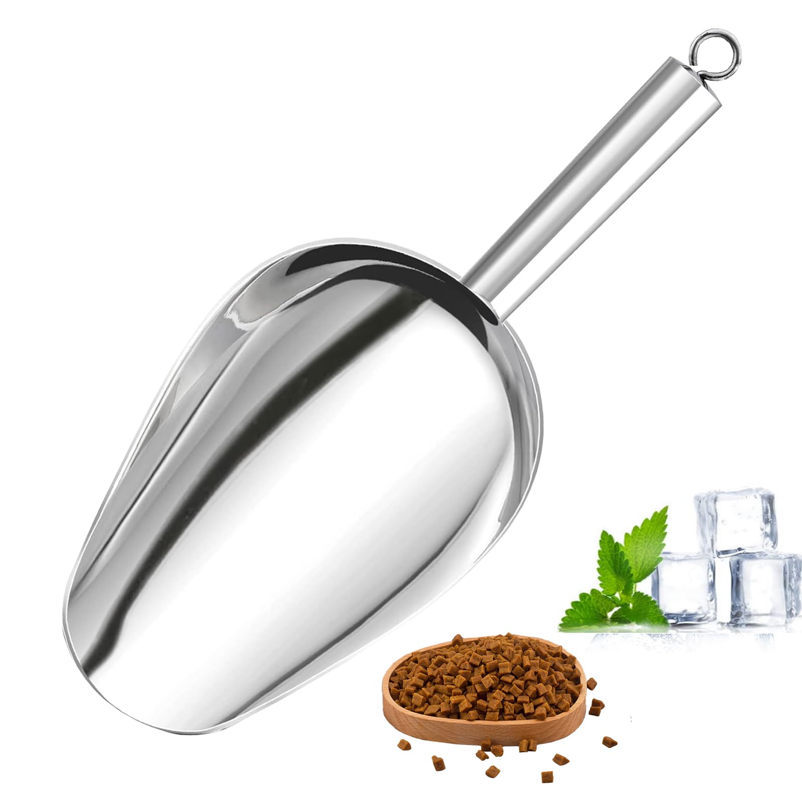 Amazon.com: Metal Ice Scoop 6 Oz,Ice Scoop for Freezer Stainless Steel ...
