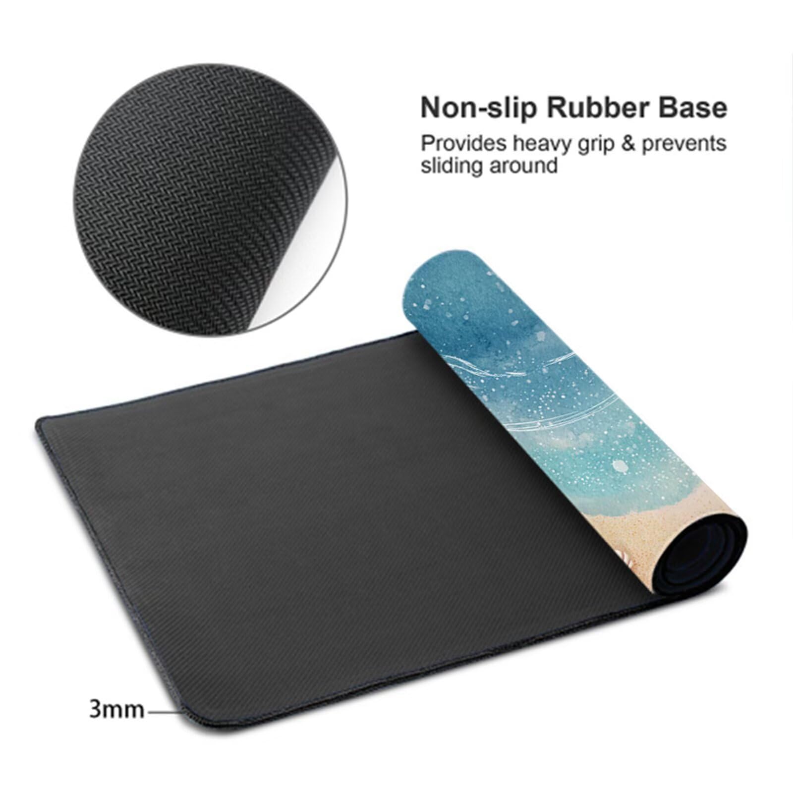 Plażowa podkładka pod mysz do gier, podkładka pod mysz XXL 1200x600 mm AVCE Gładka powierzchnia poprawia precyzję i szybkość, wodoodporna podkładka pod mysz antypoślizgowa do komputera, laptopa, biura