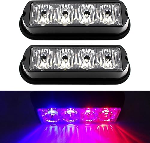 Miniatura 8 de FXC 2 luces estroboscópicas intermitentes de montaje en superficie de 4 LED para camión, vehículo, luz de rejilla LED, faro de emergencia, luces de