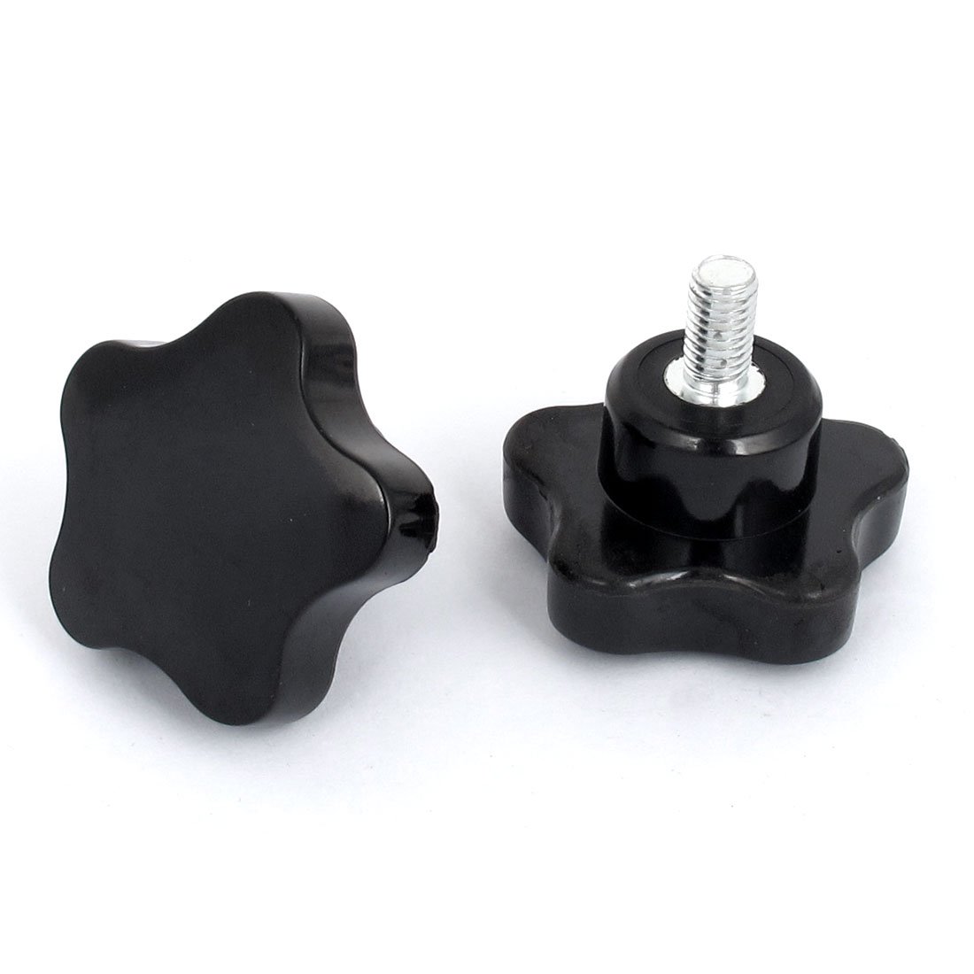 Aexit 50mm Star Pressure Washer Parts & Accessories Head M8x15mm Male Thread Screw on Clamping Knob Grip Nozzles Black 2pcs