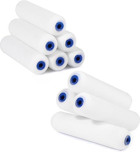 Miniatura 6 de Bates- Cubiertas de rodillo de pintura de espuma, 6 pulgadas, paquete de 10 unidades, pintura de rodillo de espuma de alta densidad, rodillo de