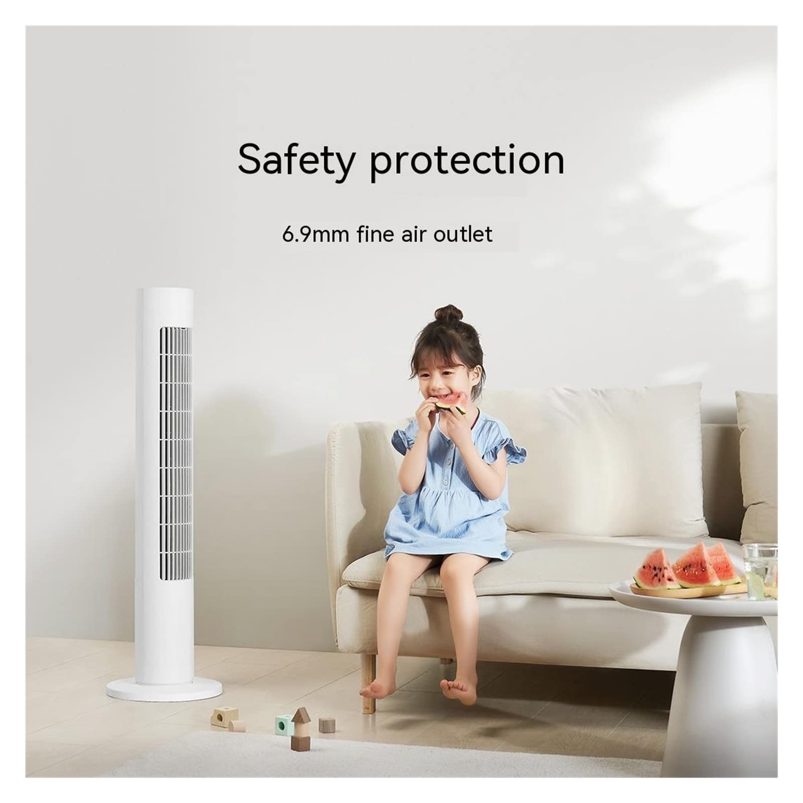 Ventilador de torre de sobremesa sin aspas, Refrigeración sin cuchilla blanca del convertidor de frecuencia DC la fan torre 2 velocidades for el escritorio Ministerio Interior