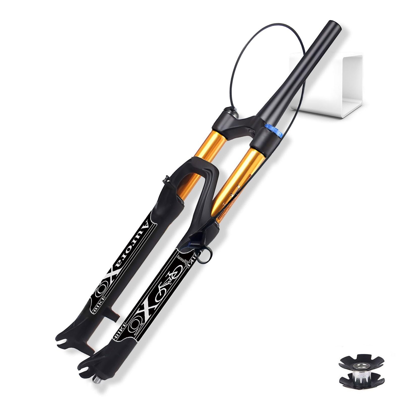 XGSUZNE AuroraXQ 26 27.5 29 Inch Magnesium Alloy Mountain Bike Suspension Forks 140mm Travel, Straight/Tapered Disc Brake MTB Bicycle Front Fork