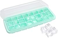 Vista 12 de Bandeja de silicona suave para cubitos de hielo con tapa, bandeja de hielo flexible (4 esferas, negro)