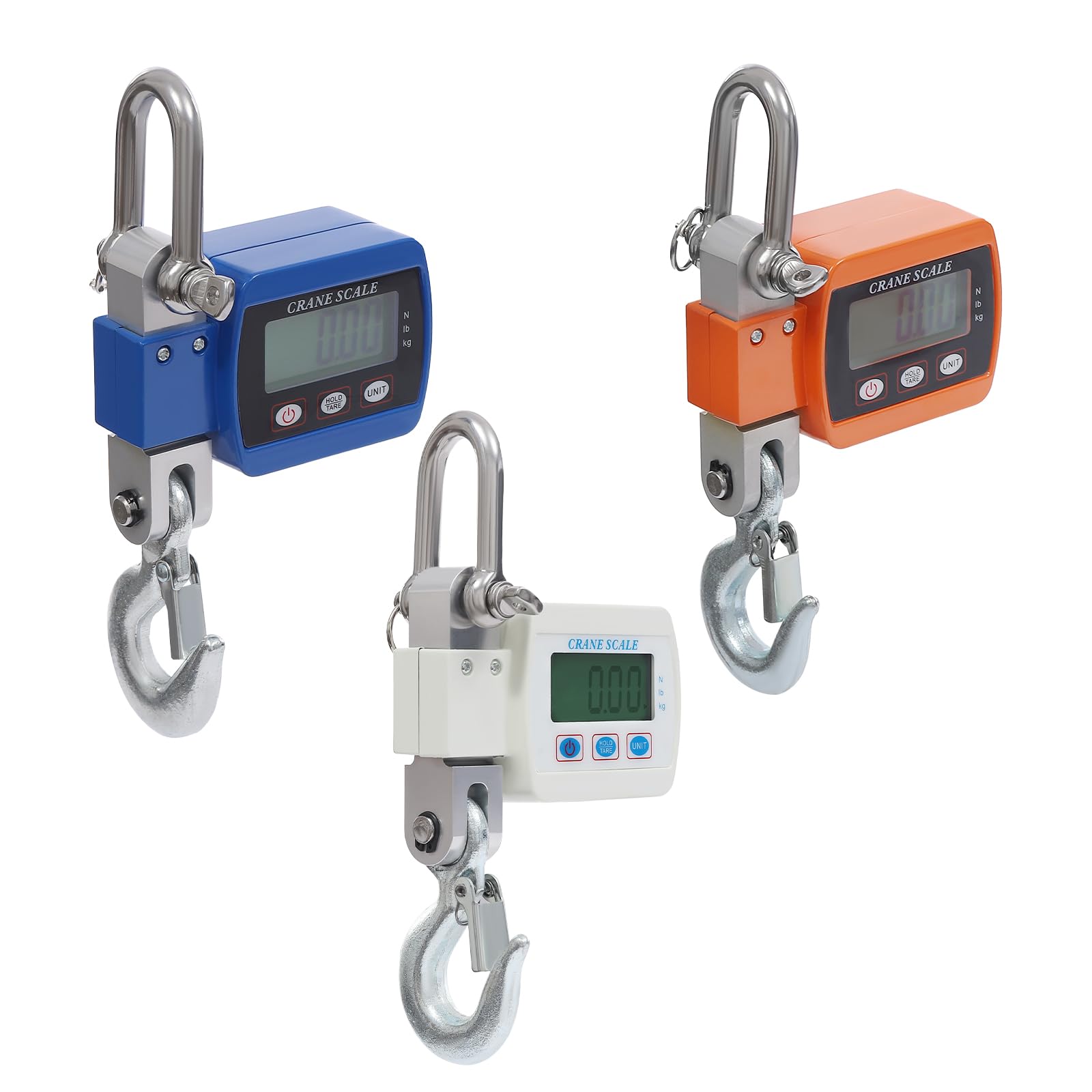 Báscula digital colgante portátil mini báscula de grúa colgante 500 kg, báscula electrónica LCD industrial ± 2% precisión artificial (naranja)