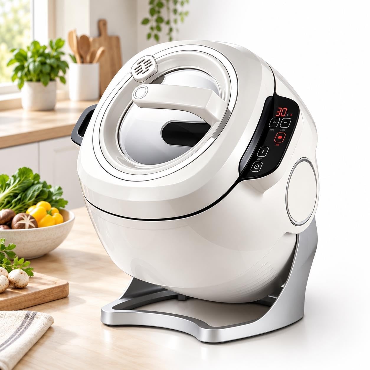 Wok for cottura automatica a mani libere