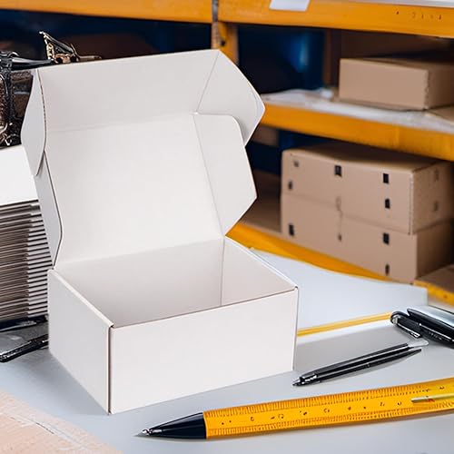 Miniatura 3 de Cajas de envío pequeñas de 9 x 6 x 4 pulgadas (paquete de 25) Cajas de cartón corrugado blancas resistentes para pequeñas empresas, comercio