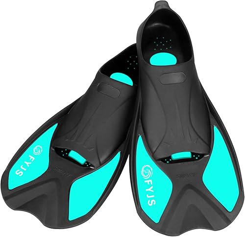 FYJS - Aletas cortas de natación con cómodo bolsillo completo para el pie, tamaño de viaje, para esnórquel y buceo