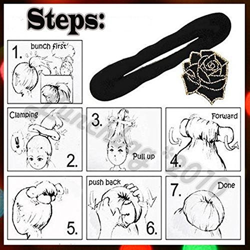 AnHua4pcs Magic Foam Donut Twister Ponytail Bun Maker (2 Large + 2 Small)