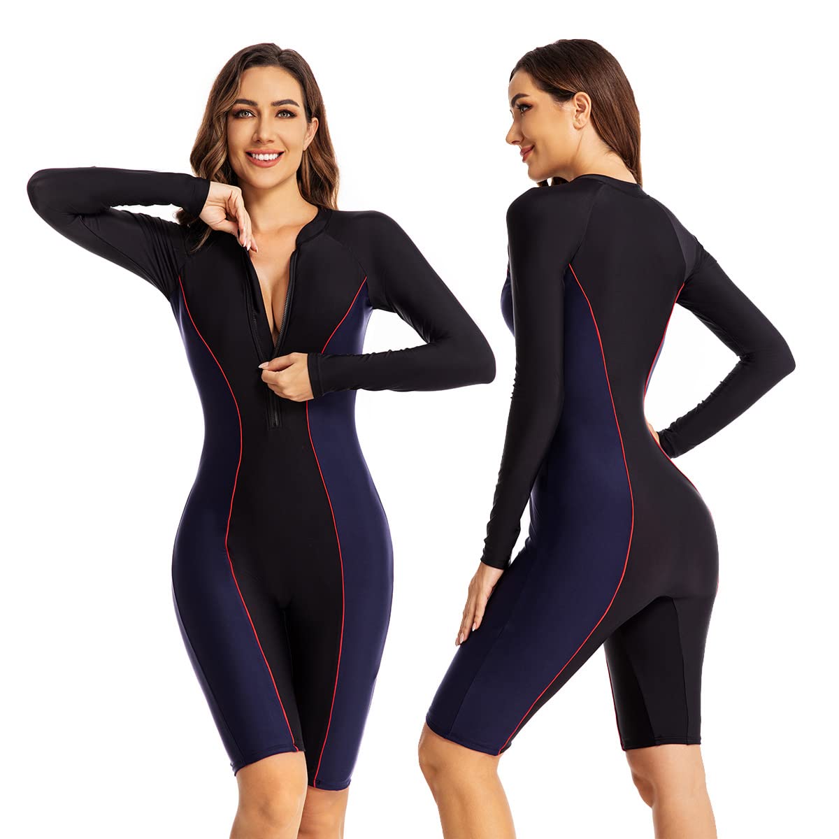 Camiseta de protección de erupción de una pieza para mujer, trajes de baño para surf, buceo, trajes de baño para mujer (multicolor, 320)