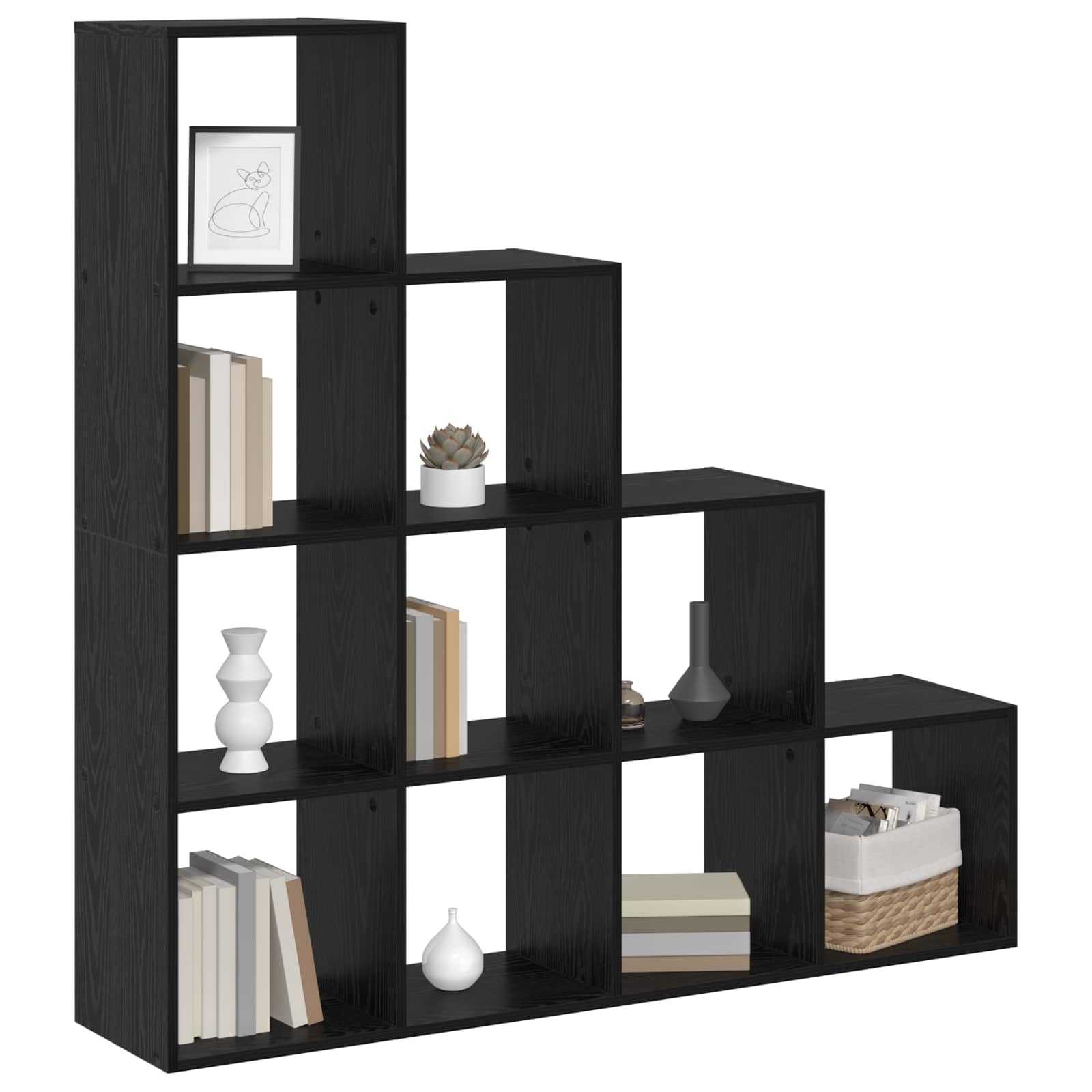 Generisch Raumteiler Bücherregal Schwarz Eichen-Optik Holzwerkstoff,Möbel,Regalsysteme,Bücherregale Bücherschränke-879663
