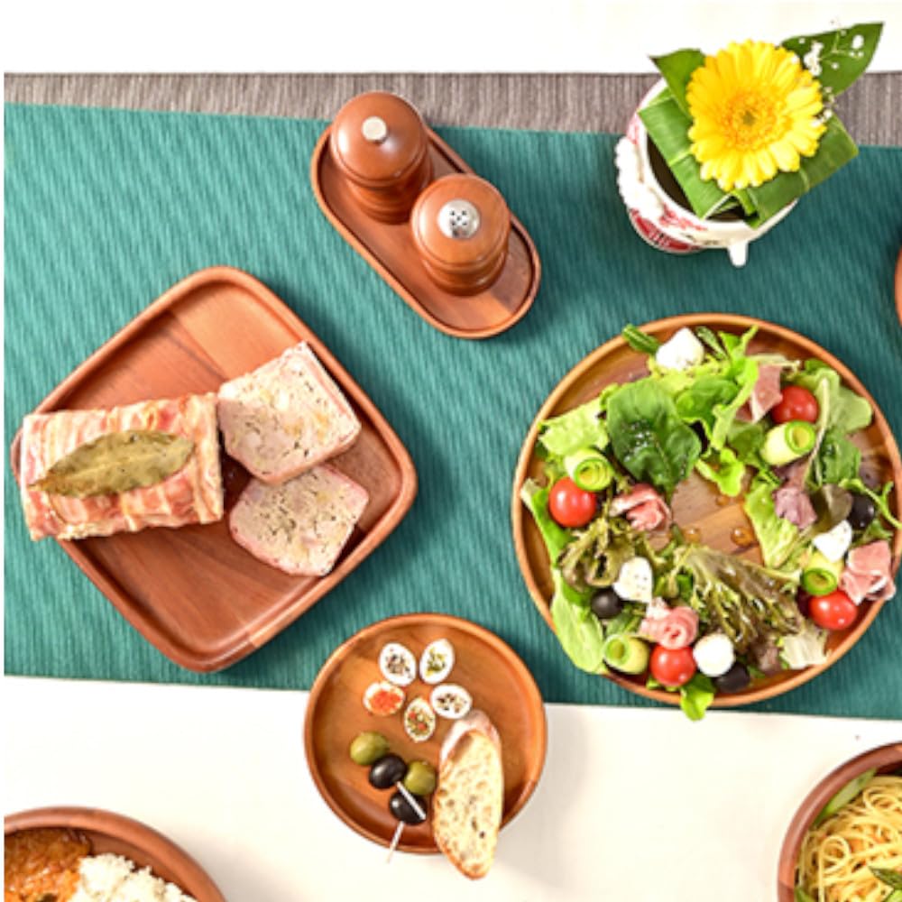 Amazon｜スワンソン商事 木製食器 皿 プレート アカシア 丸 M 木製の