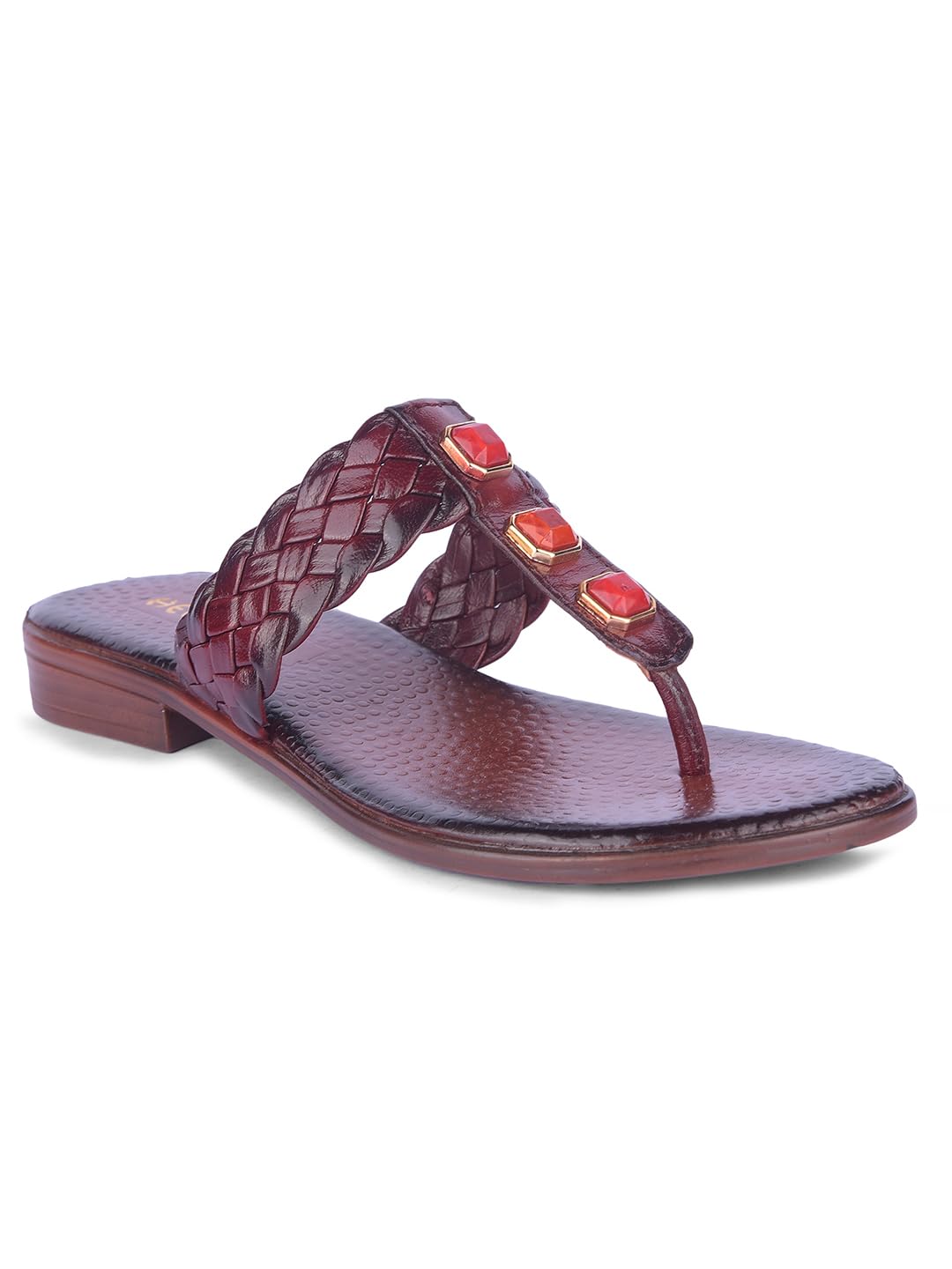 Women Fashion Thong Flat Slipper With Drymill Leather Upper | PU Sole Thond Slipper & Sandal For Women|Women's Comfortable & Latest Design Thong Slipper-image-39