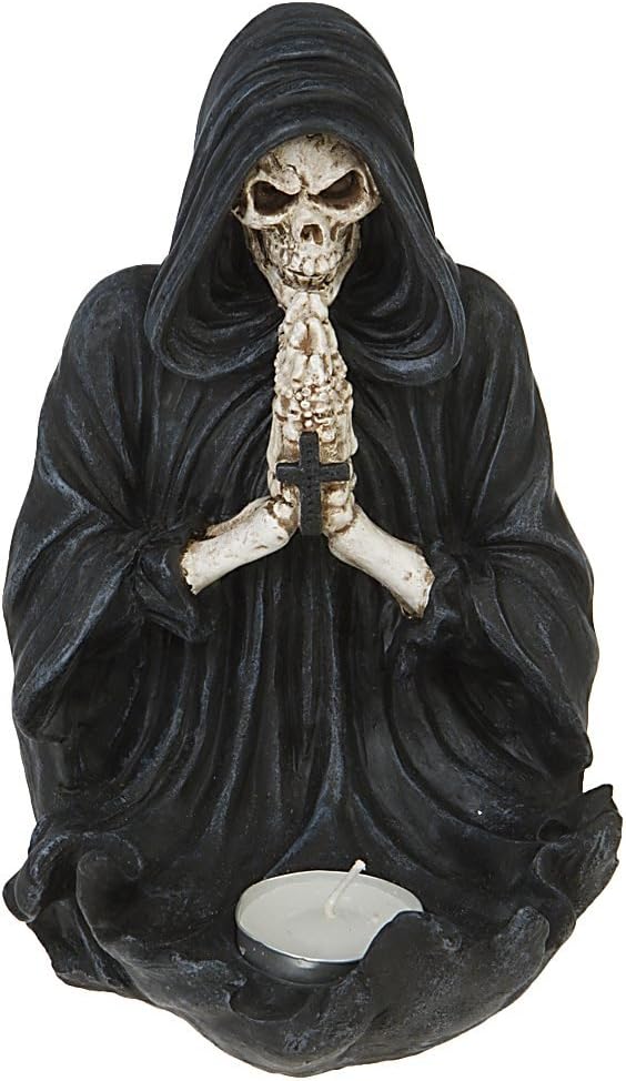 Gothic Gifts Grim Reaper Candle Holder Skeleton T-Light Holder