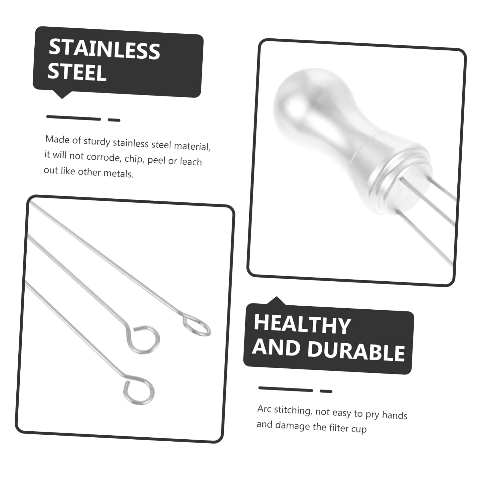 ABOOFAN Coffee Cloth Powder Needle Espresso Tamper Coffee Stirrer Needle Espresso Coffee Stirring Tool Coffee Distribution Tool Powder Dispenser Stainless Steel Whisk Aluminum Alloy