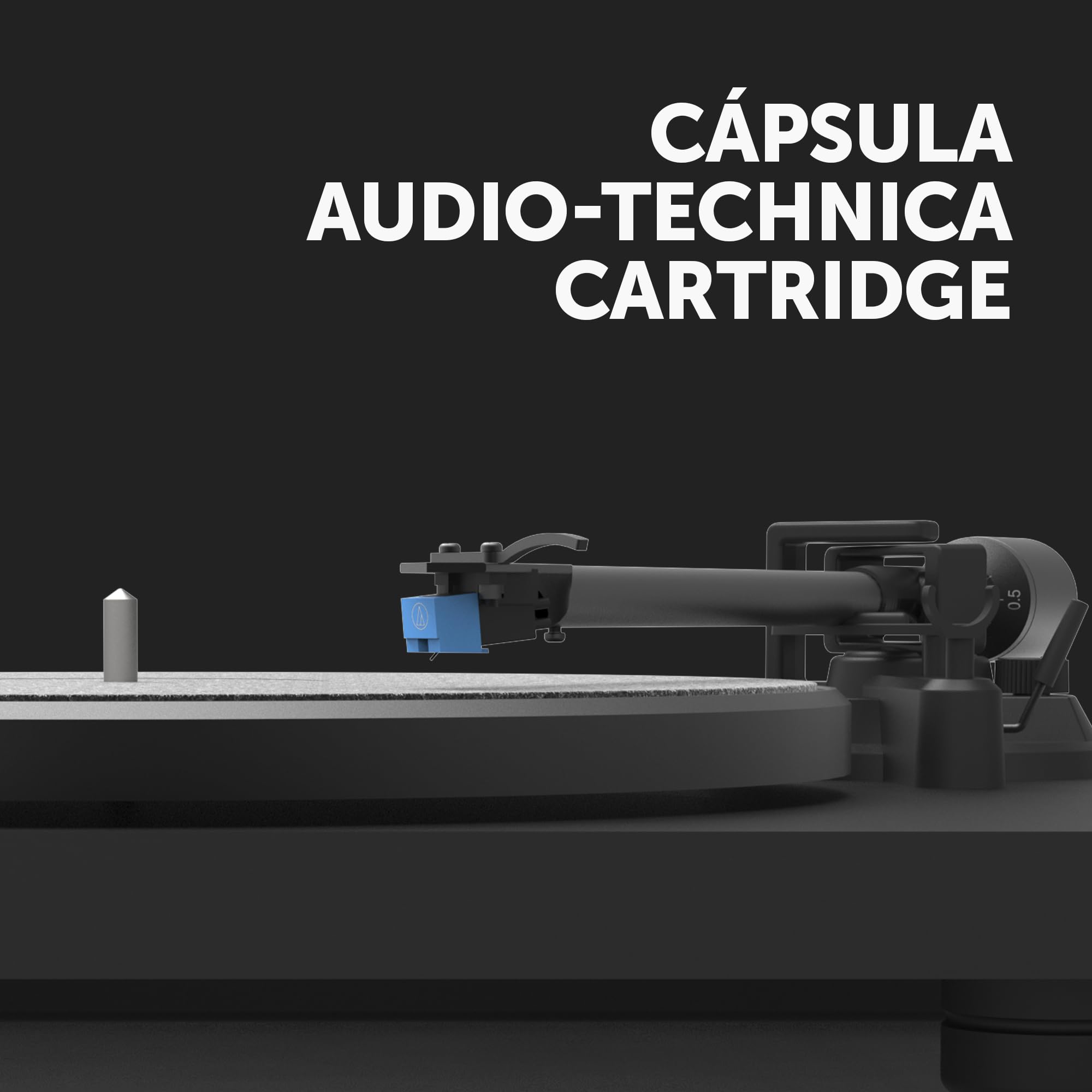 Vieta Pro | Tocadiscos de Vinilo Bluetooth con cápsula Audio Technica, Cable RCA. Toca Discos estéreo con Plato de Aluminio de 300mm y Velocidad de 33 a 45rpm. Giradiscos Alta Fidelidad G3000