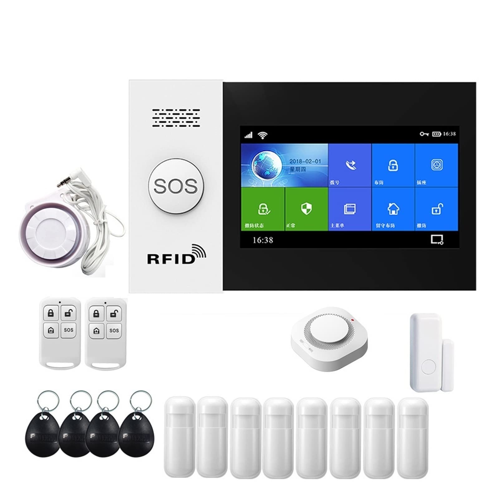 Alarme Intelligente, Systèmes d'alarme Sécurité Accueil Gsm avec capteur de mouvement Tuya Life Alarm Work(J)