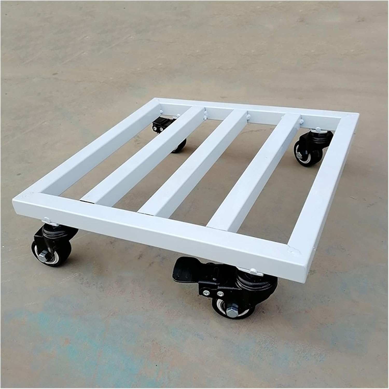 Square Iron Plant Tray On Wheels,Heavy Duty Metal Plant Stand with Wheels,Planter Dolly Flower Pot Mover Rolling Plant Pallet Caddy