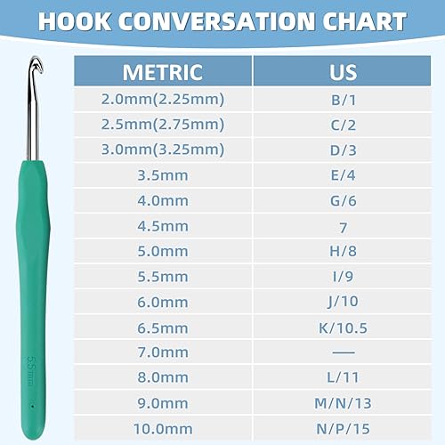 Miniatura 3 de WISYOK Ganchos de ganchillo de 14 tamaños  Juego de ganchos de ganchillo ergonómicos para manos artríticas, kit de ganchillo para adultos