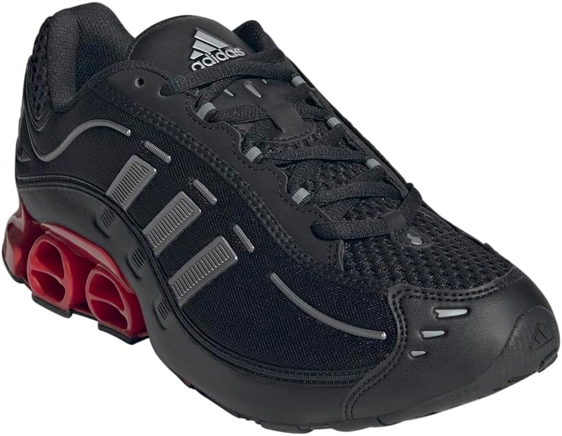 adidas Mens Megaride O1 Sneakers Shoes Casual - Black, Silver - Image 2