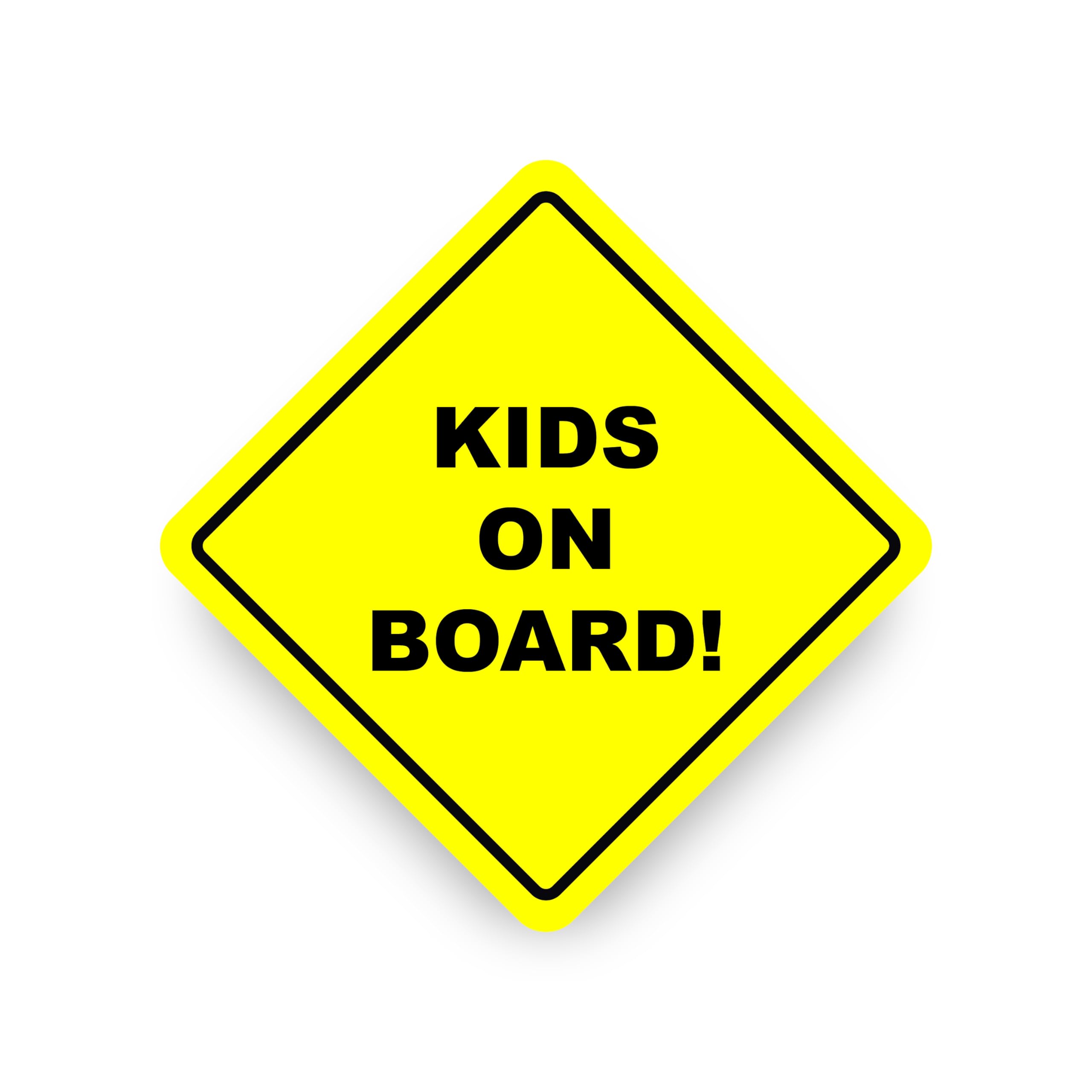 Printsuperstar Yellow Kids On Board Warning Safety Bumper Sticker Sign Car Vinyl Vehicle