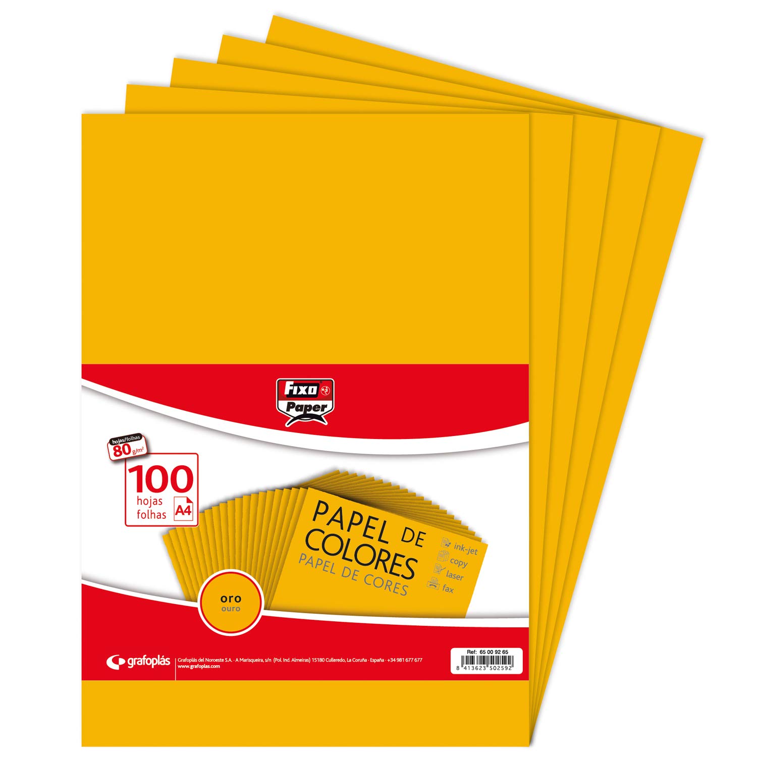 Papier doré A4 Fixo Paper 80g pour impression jet d'encre et loisirs créatifs