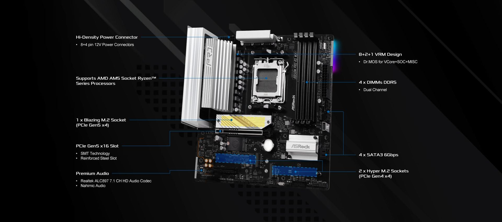 Amazon | ASRock マザーボード B850M Pro RS WiFi AMD Ryzen 9000