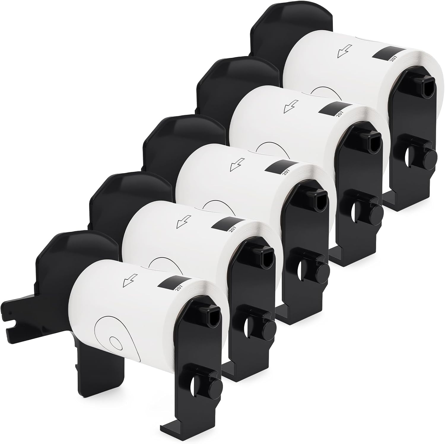 Label Orison Die Cut DK-1207 CD/DVD Label Roll Compatible with DK1207 White Film Labels 58.2mm(2.2") with Non-refillable Cartridge,5 Rolls 500 Labels