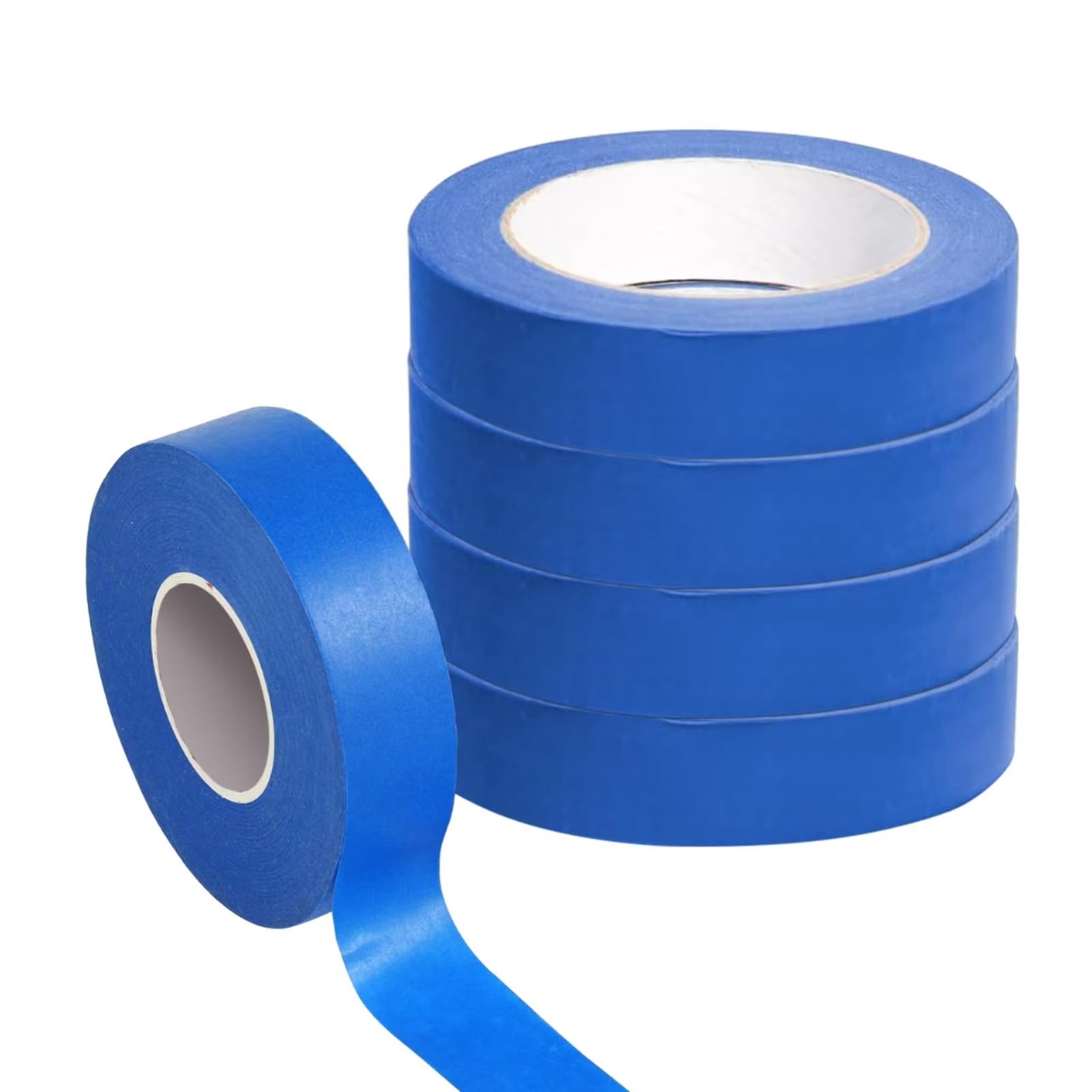 ROHMERIQUE 5 Rolls Painters Tape, 24mm x 50m High Adhesion Masking Tape, Heat & UV-Resistant, for Painting Work Renovations