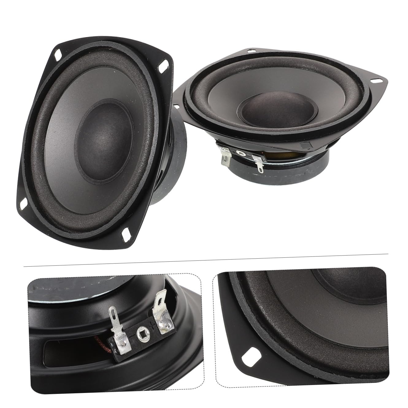 ULTECHNOVO Bocinas de Coche Coaxiales de 4 Pulgadas 600 W en Negro