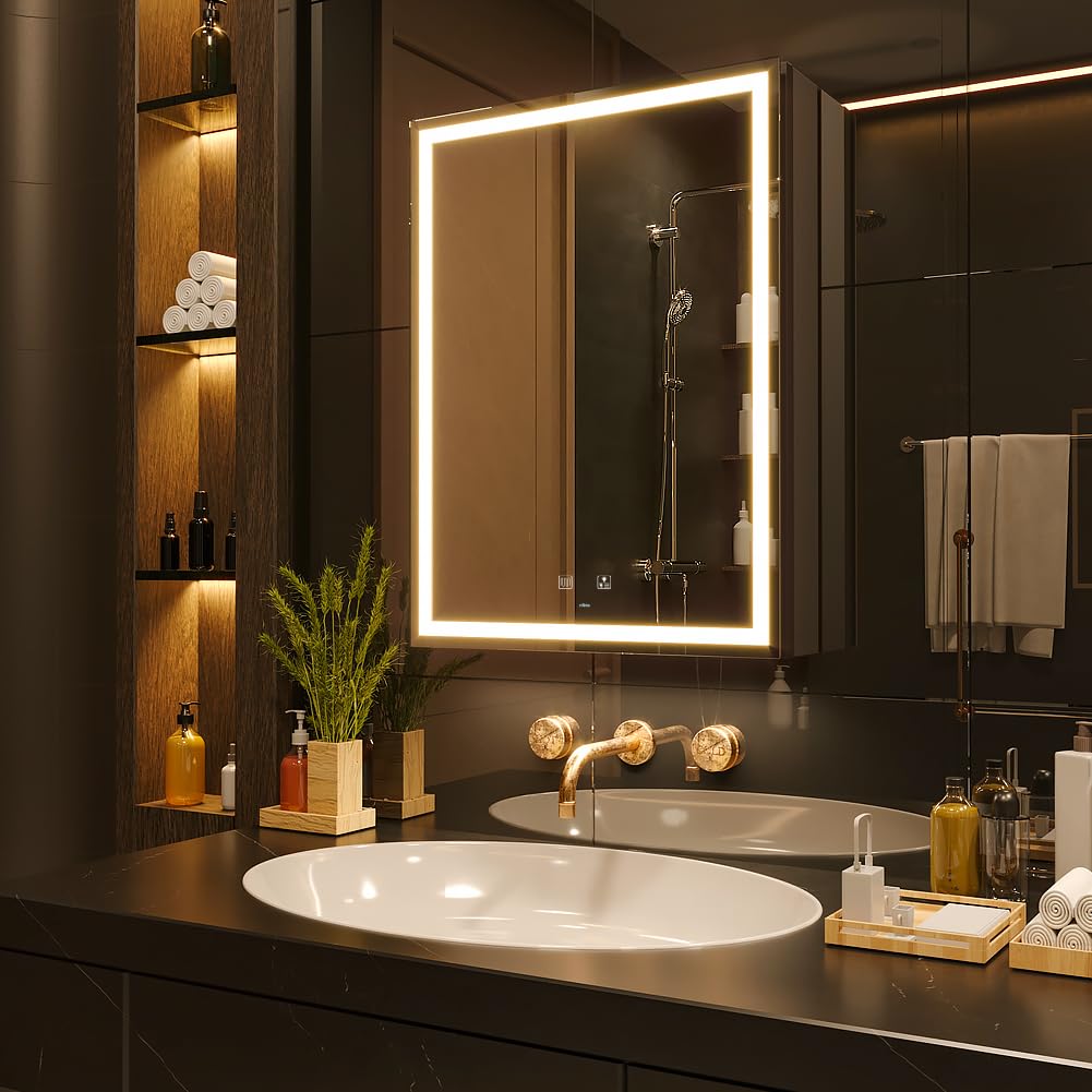 Amazon.com: KWW 20 x 28 Inch LED Lighted Bathroom Medicine Cabinet 