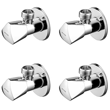 ALTON SMT1025 Brass Angle Valve With Wall Flange, Chrome (4-Piece Set)